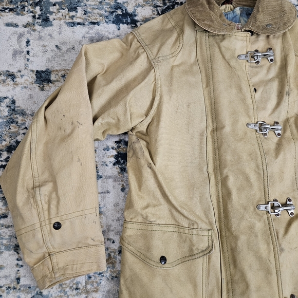 Vintage 1950s Body Guard Canvas Firefighter Jacket w/ Liner Turnout Coat 44 - Picture 2 of 16